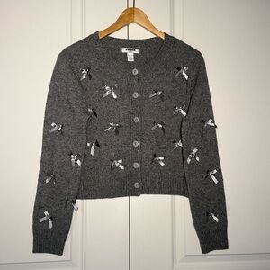 RSQ Gray Women's Cardigan with Bow Details